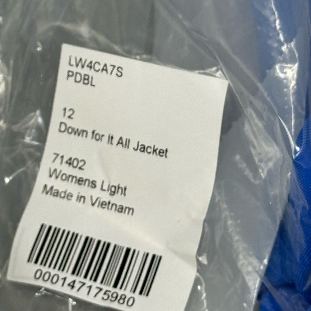 Lululemon Womens Blue Down For It All Jacket Running 700 Fill 4 6 8 10 12 14 NEW - Picture 12 of 12